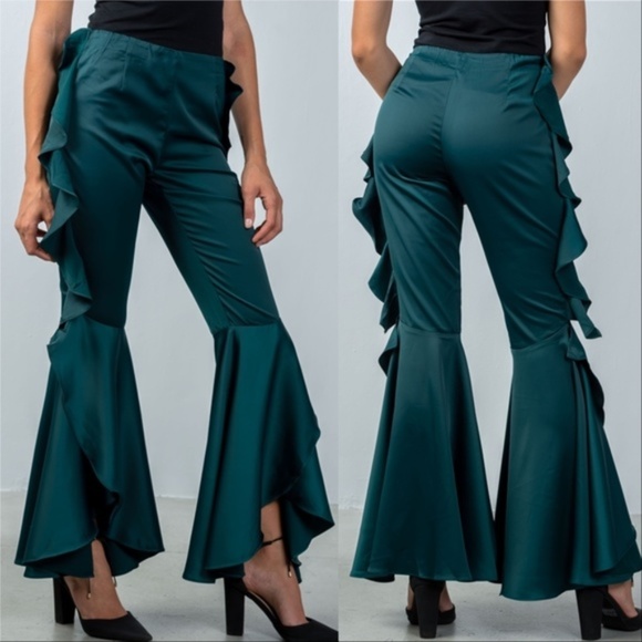 Pants ruffled FRILL HEM & RUFFLE LEG PANTS - Picture 2 of 4